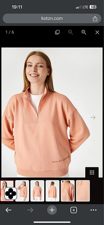 koton Yakası Fermuarlı Sloganlı Dik Yaka Sweatshirt kazak sweat