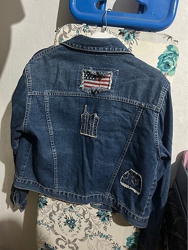 l Beden lacivert Renk mavi amerika kot ceket vintage 2k2 bohem lacivert oversize