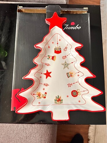 Jumbo Jumbo New Year 2 li Ağaç porselen Tabak