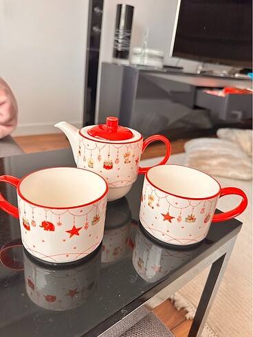 Jumbo New Year Teapot ve 2li bardak seti