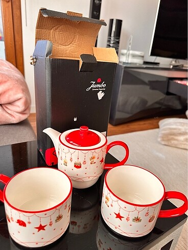 Jumbo Jumbo New Year Teapot ve 2li bardak seti