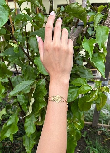 Gold Fatma ana eli figürü çelik bileklik 3lü - Görsel 2