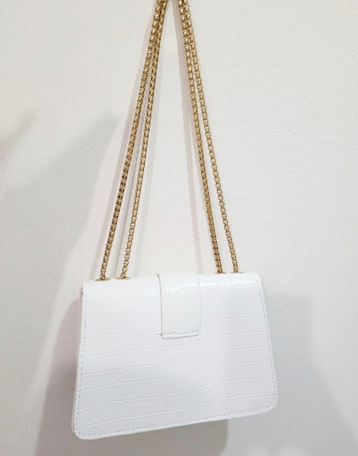 Zincir Detaylı Beyaz Kadın Çanta - Görsel 2