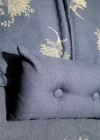 Nakışlı Lacivert Yatak Örtüsü - Görsel 3