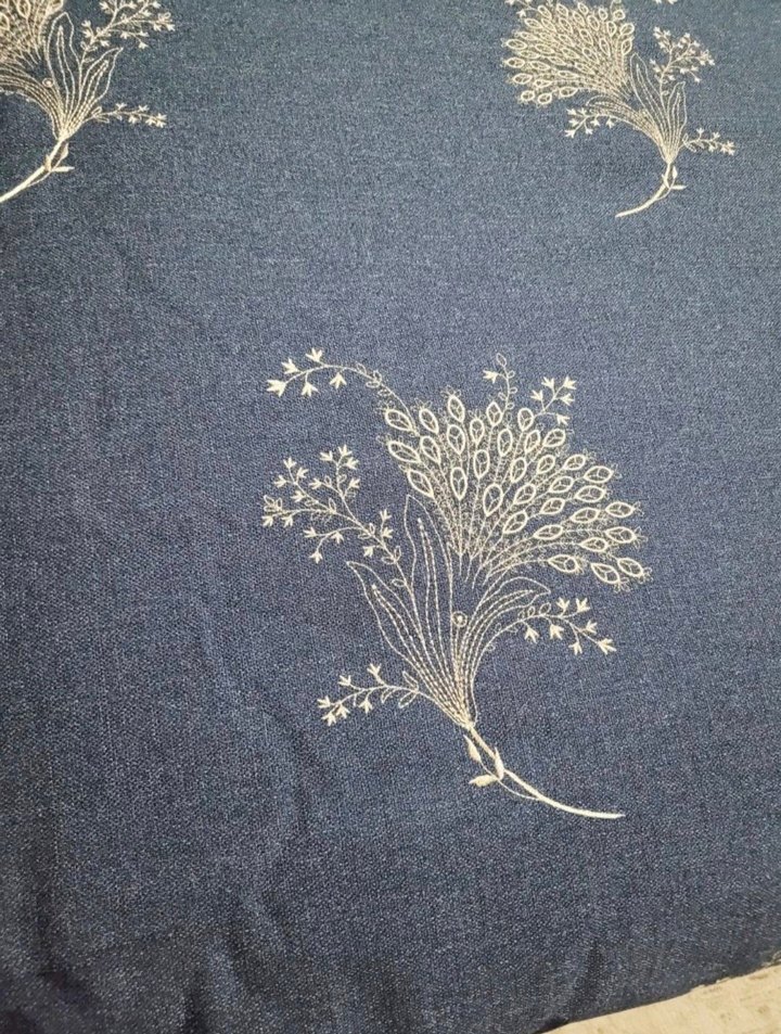 Nakışlı Lacivert Yatak Örtüsü - Görsel 5