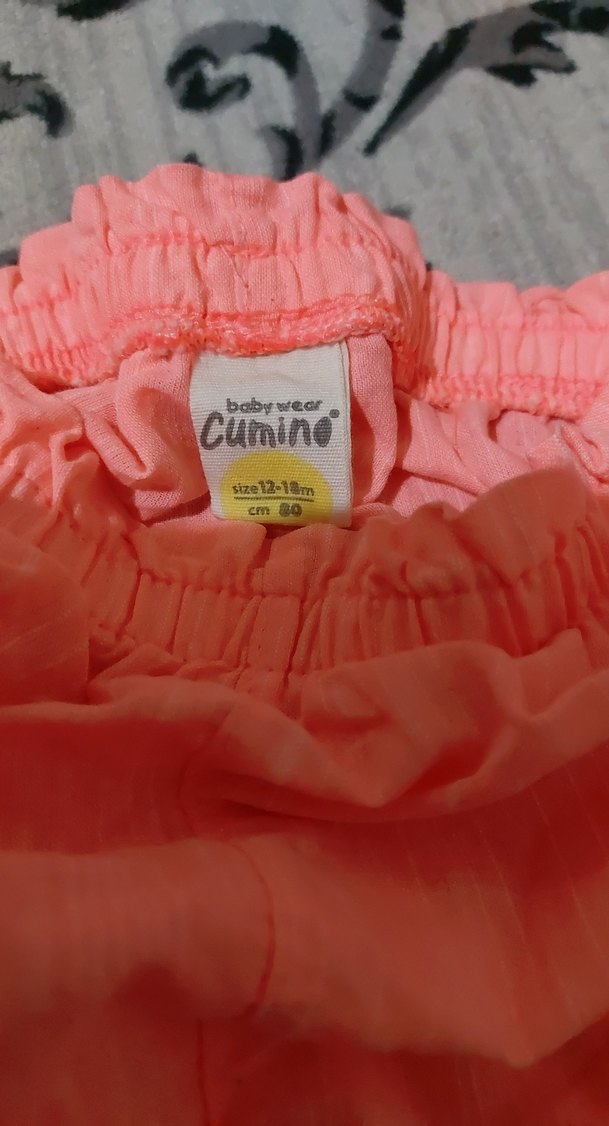 Kız Çocuk Pembe Keten Fırfırlı Şort - Görsel 2