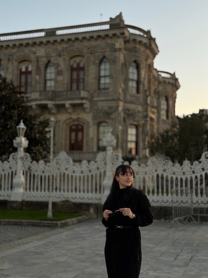 Uzun Siyah Gotik Yüksek Yakalı Elbise - Görsel 4