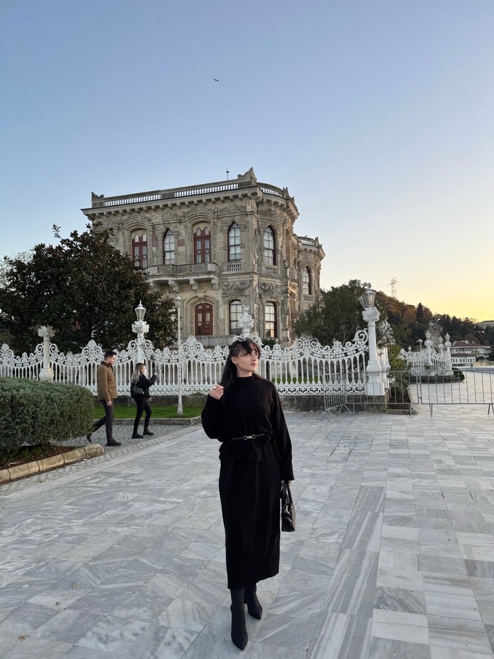 Uzun Siyah Gotik Yüksek Yakalı Elbise - Görsel 2