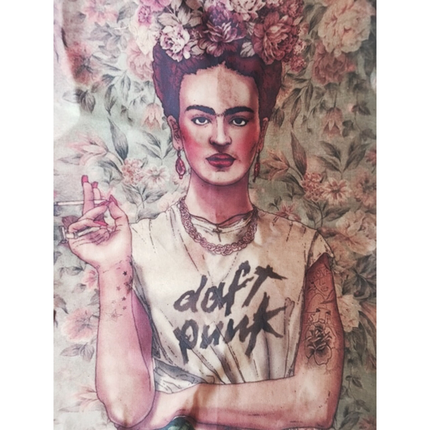 universal Beden ten rengi Renk Frida Kahlo Baskılı Bez Çanta