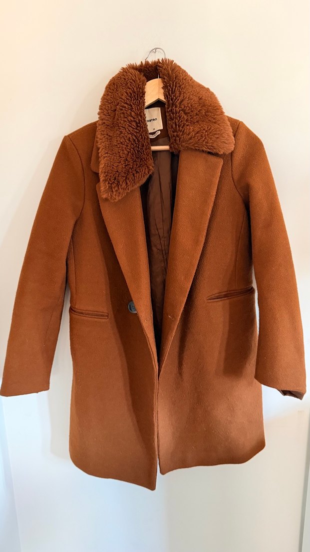 Koton Kürk Yakalı Taba Kaşe Kaban M/38 — görsel 3/13