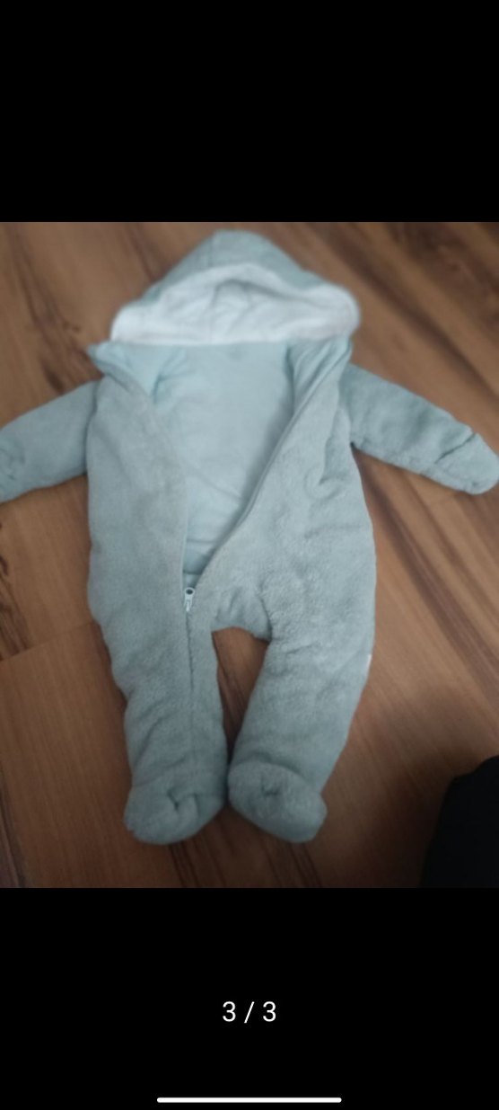 Gri Örgü Bebek Tulumu - Görsel 3