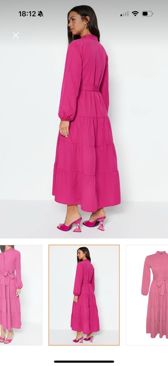 Pembe Uzun Salaş Elbise - Görsel 2