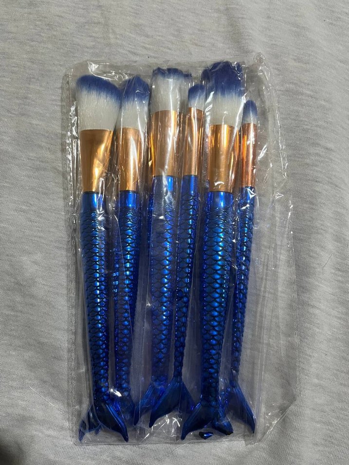 Koyu Mavi Denizkızı Makyaj Fırça Seti - Görsel 2