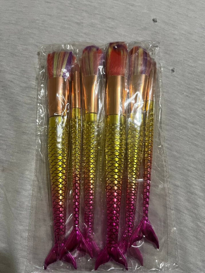 Renkli Denizkızı Makyaj Fırça Seti - Görsel 2