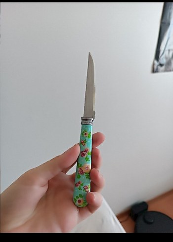  Beden turkuaz Renk Pastel Turkuaz Çiçekli Meyve/Tatlı Çatal Bıçak Kaşık Seti