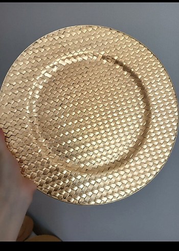 Parlak Altın Renkli Bohem Gold Supla Servis Tabak Seti