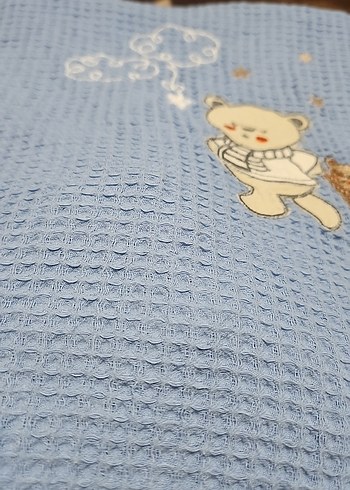 Nakışlı Mavi  Bebek Battaniyesi - Görsel 3