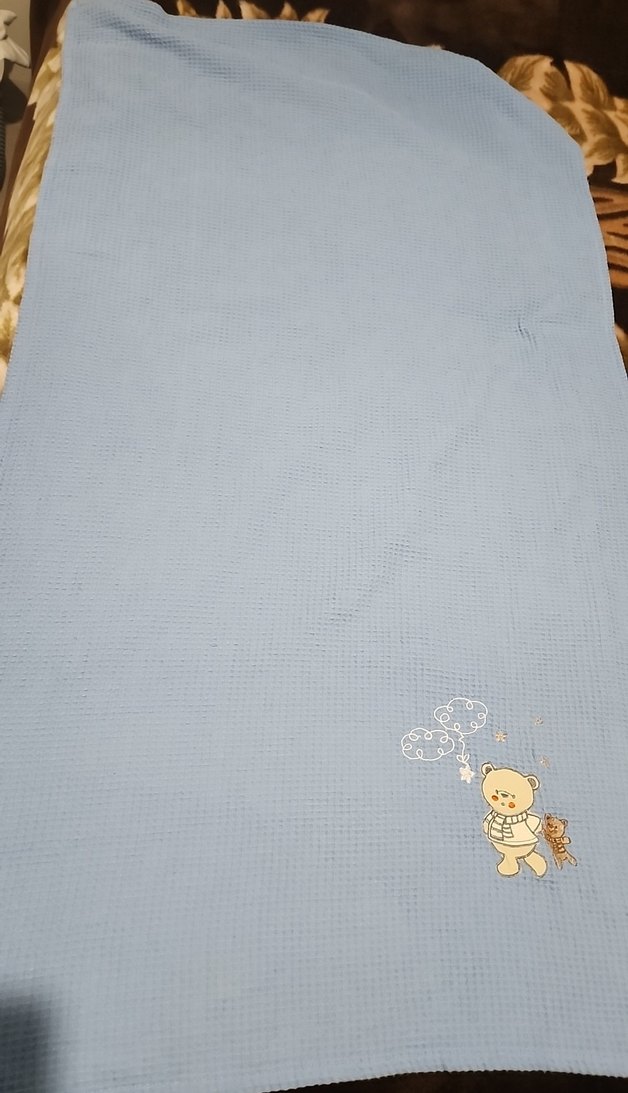 Nakışlı Mavi  Bebek Battaniyesi - Görsel 2