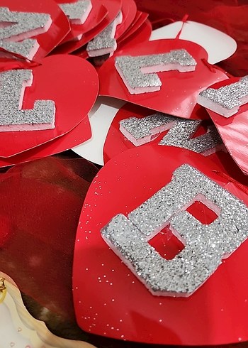 Kırmızı Kalp ve benimle evlenirmisin? Yazılı Parti Süsleri - Görsel 3