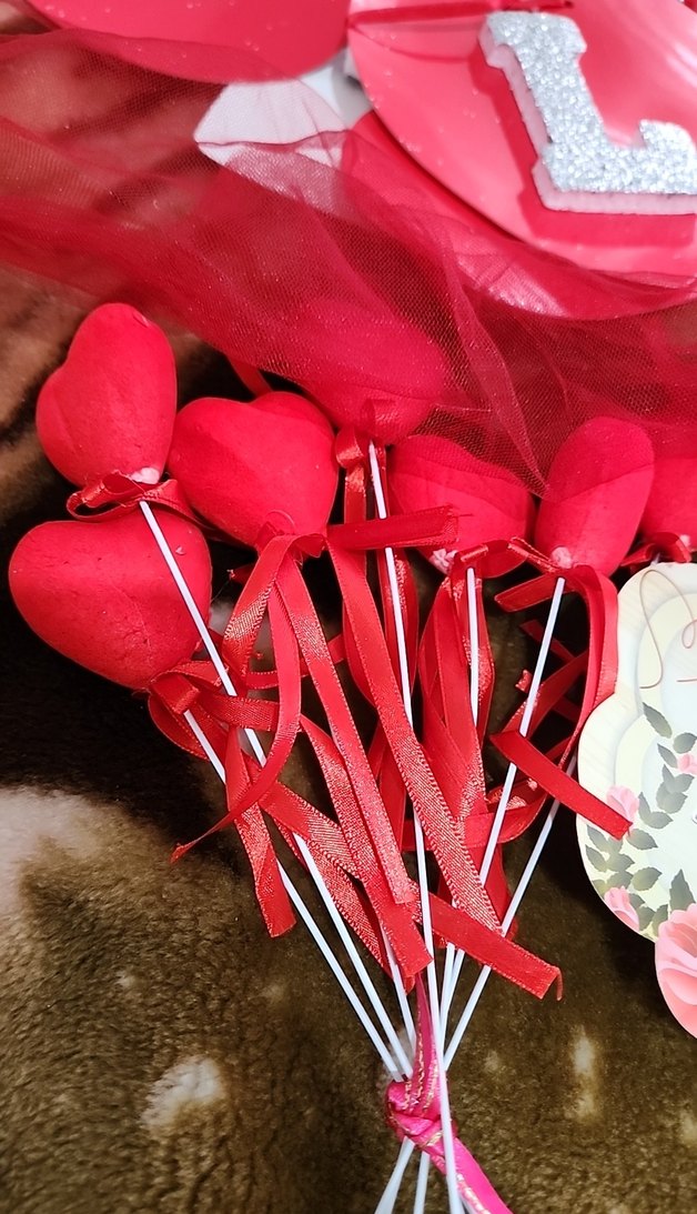 Kırmızı Kalp ve benimle evlenirmisin? Yazılı Parti Süsleri - Görsel 2