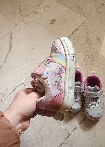 2 adet Kız Çocuk Pembe Bağcıklı Spor Ayakkabı - Görsel 3