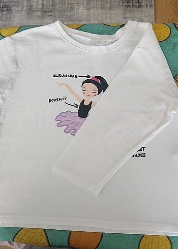Kız Çocuk Beyaz Baskılı Tişört - Görsel 3