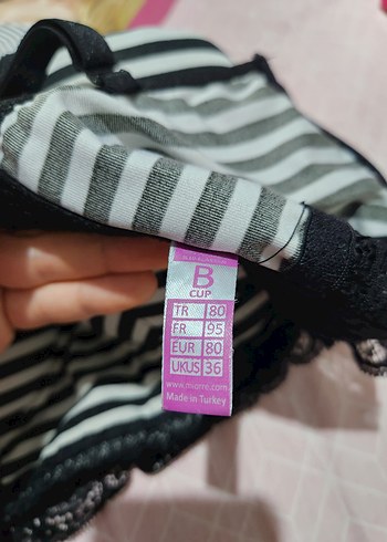 Miorre Zebra Desenli Siyah Beyaz Dantel Detaylı Sütyen