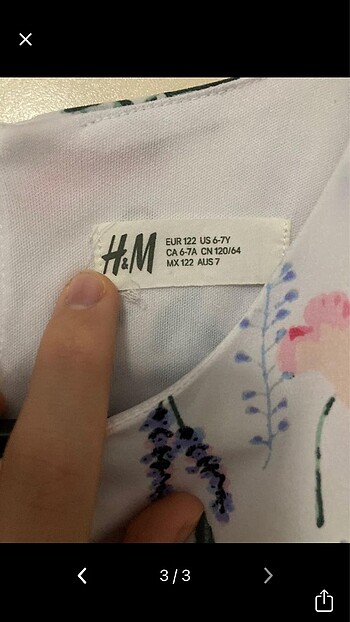 7 Yaş Beden H&m çiçekli çocuk elbisesi