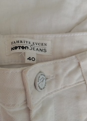 Koton Beyaz Mini Kadın Kot Şort - Görsel 2