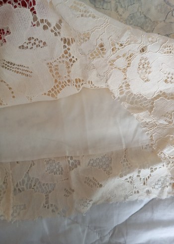 İşlemeli ekru Bohem etek - Görsel 5