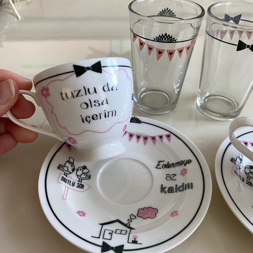 Karaca gelin damat kahve fincanı seti - Görsel 4