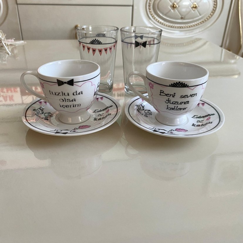 Karaca gelin damat kahve fincanı seti - Görsel 5