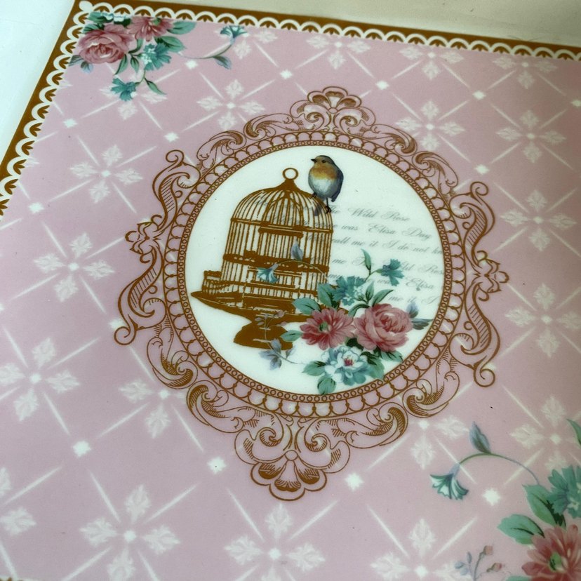 Pembe Vintage Desenli peçetelik - Görsel 3