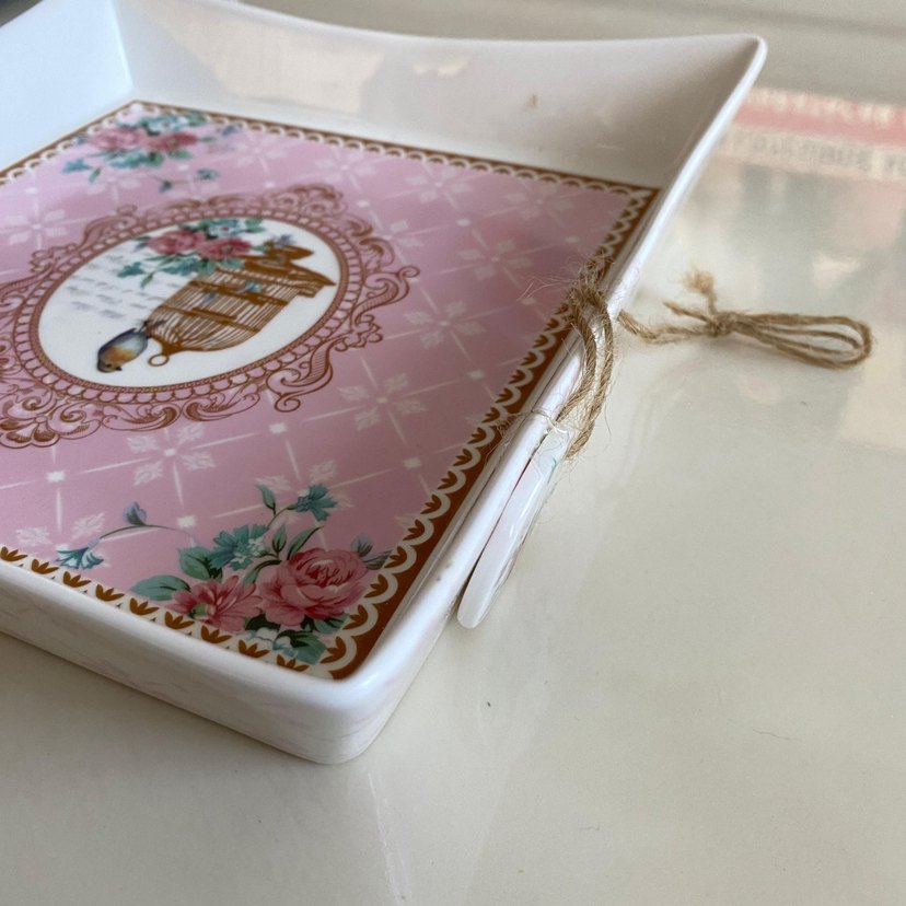 Pembe Vintage Desenli peçetelik - Görsel 2