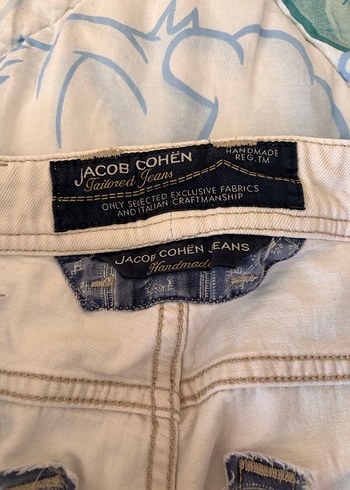 32 Beden beyaz Renk Jacob Cohen Erkek Beyaz Pamuklu Rahat Kesim Pantolon