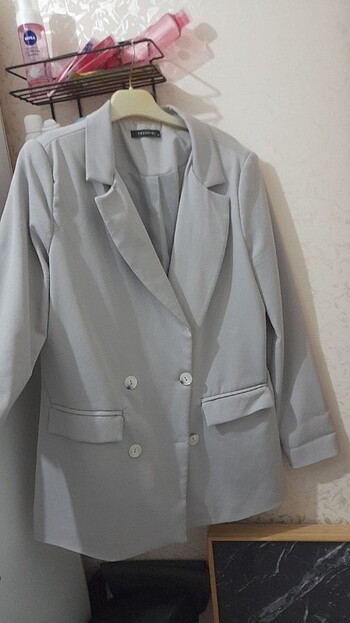 Gri blazer ceket - Görsel 5
