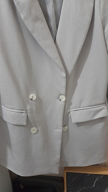 Gri blazer ceket - Görsel 7