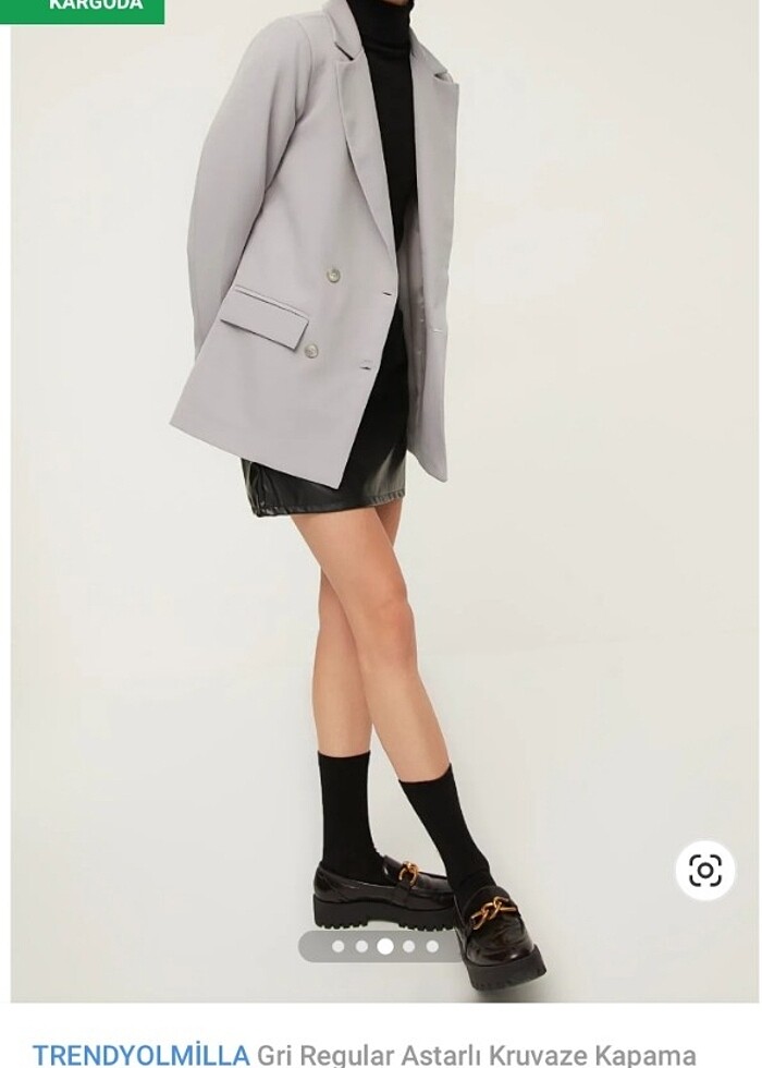 Gri blazer ceket - Görsel 3