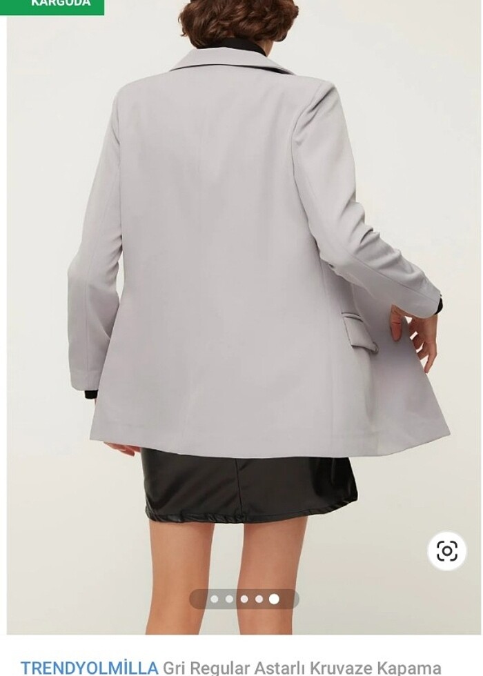 Gri blazer ceket - Görsel 4