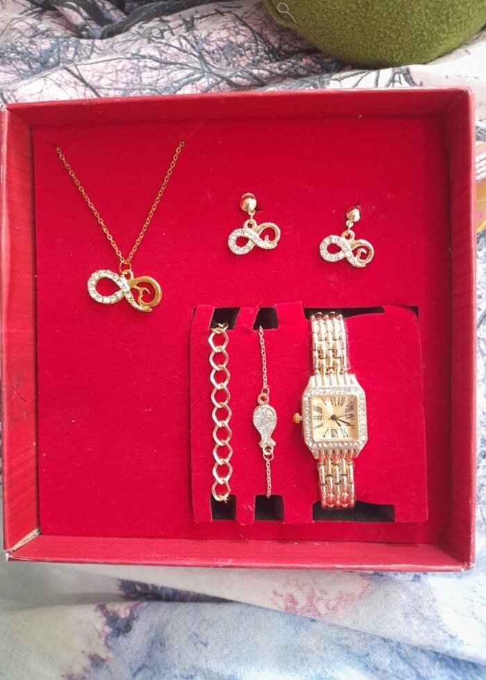 Kadın takı seti saatli  - Görsel 5
