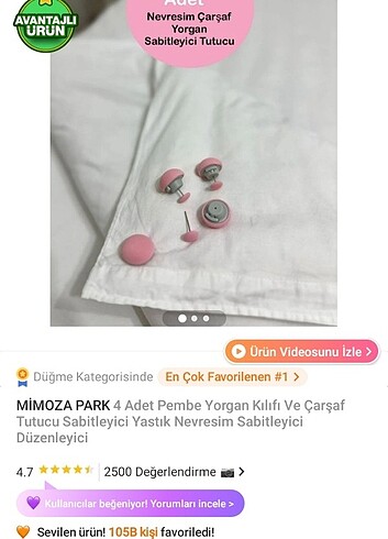 Nevresim sabitleyici 4 adet