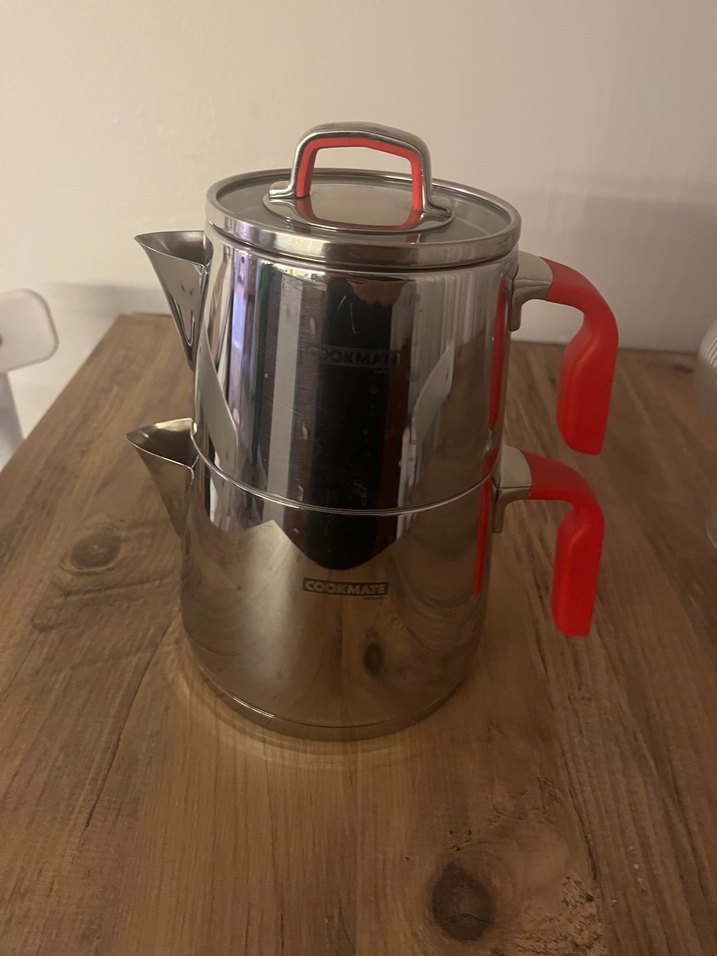 BERNARDO. Kırmızı Saplı Paslanmaz Çelik Çaydanlık - Görsel 2