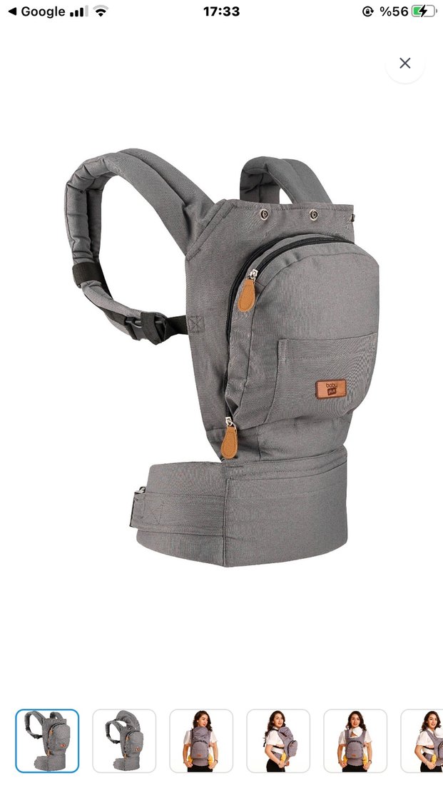 Gri Bebek Taşıyıcı Kanguru - Görsel 3