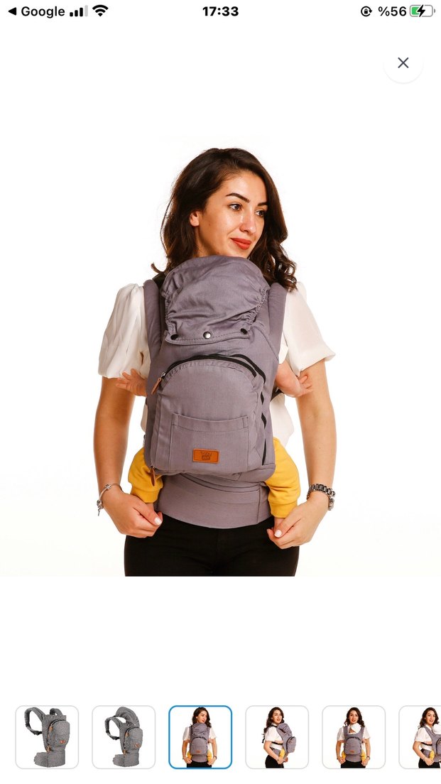 Gri Bebek Taşıyıcı Kanguru - Görsel 2