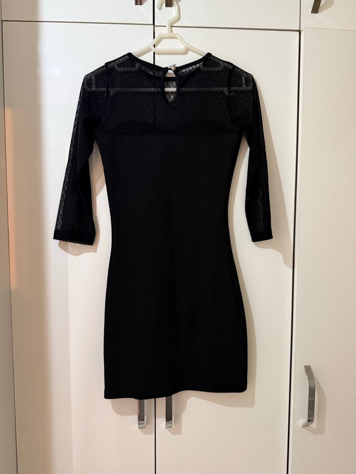 Siyah Midi Ofis Elbisesi - Görsel 2