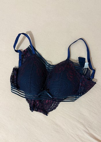 Lacivert Mini Dantel Bohem Sütyen Takımı - Görsel 3