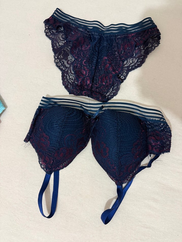 Lacivert Mini Dantel Bohem Sütyen Takımı - Görsel 2