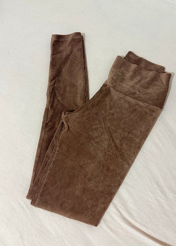 Kadın Kahverengi Kadife Tayt - Görsel 2