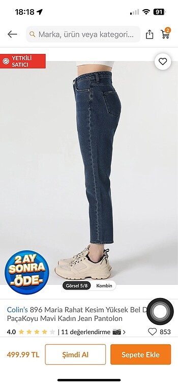 Colin's Colins yüksek bel jean