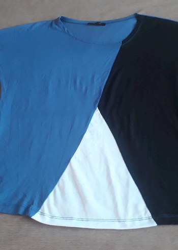 Mavi V Yaka Hamile Tişörtü - Görsel 2